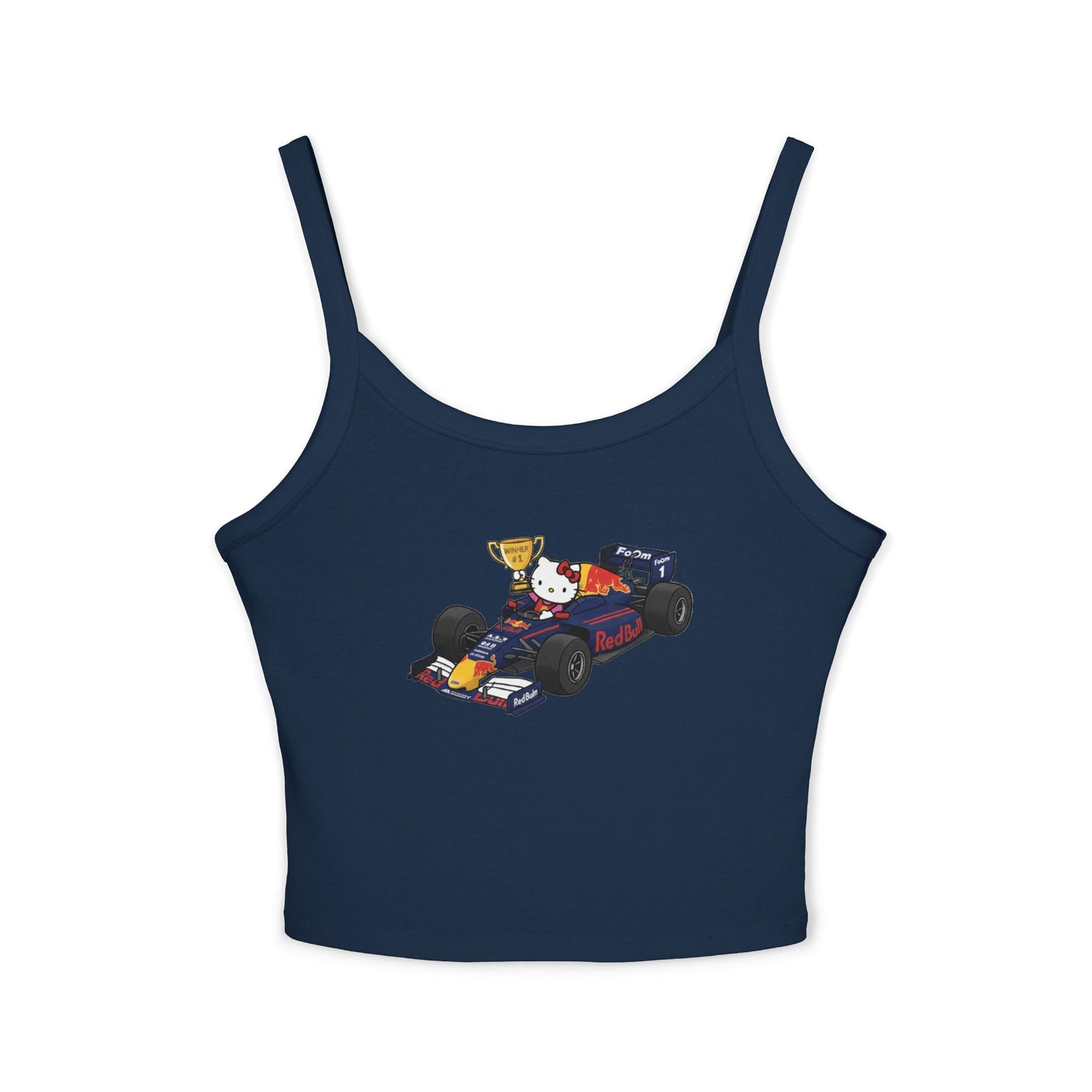 Red Bull Racing F1 X Hello Kitty Racerback Tank Top: Women's Cropped Max Verstapen Teel