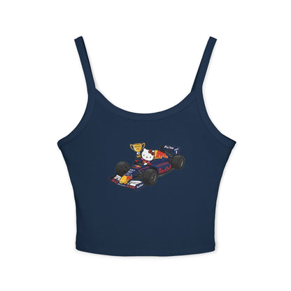Red Bull Racing F1 X Hello Kitty Racerback Tank Top: Women's Cropped Max Verstapen Teel