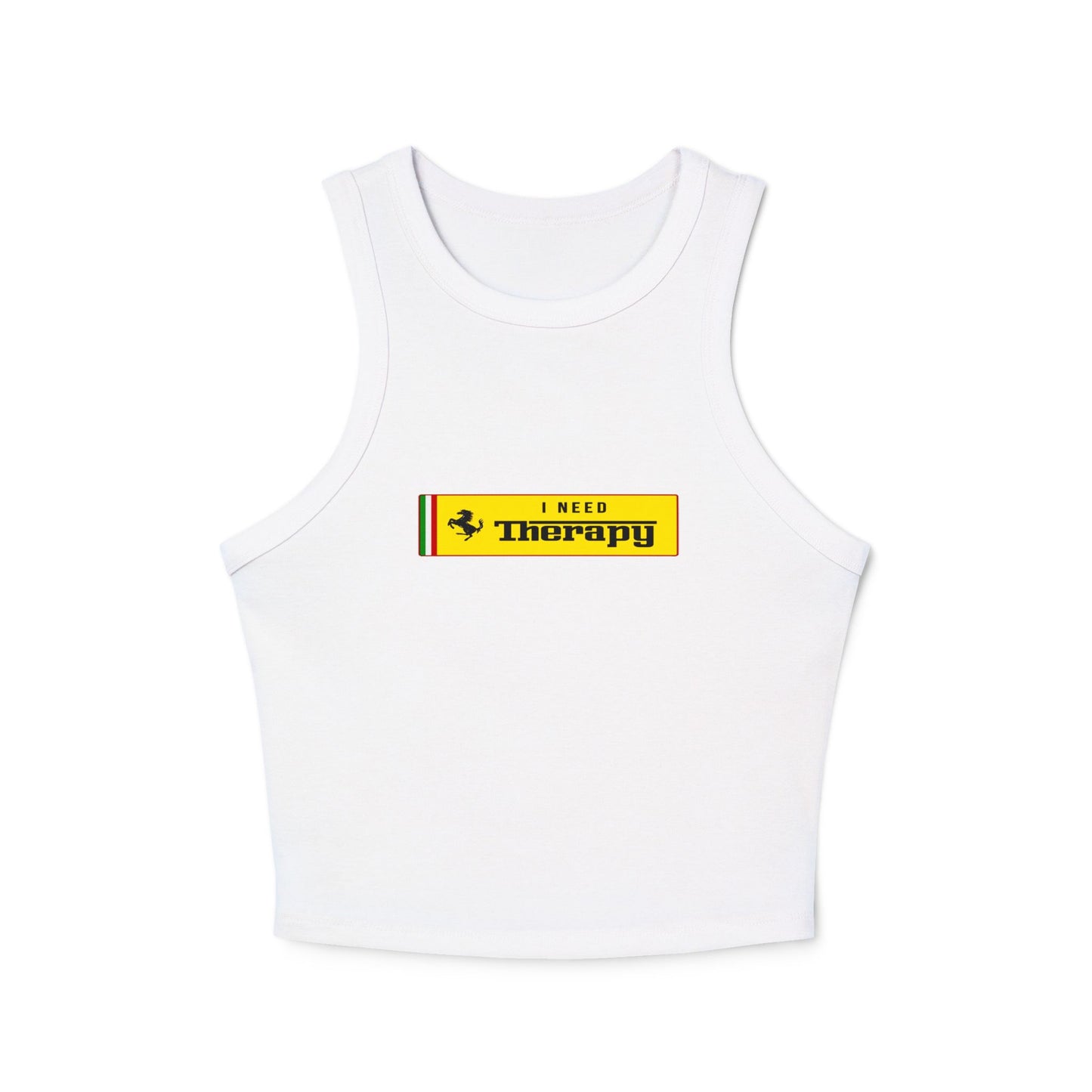 I Need Thearapy Ferrari Racing Crop Top: Charles Leclerc F1 Fan Tank - Ribbed Racerback Trendy Tank Top