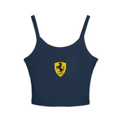 Ferrari Tank Top, Women's F1 Cropped Shirt in Red, White, & Black, Scuderia Ferrari Racing Logo Tee, Formula 1 Gift, Racerback Fit Top,