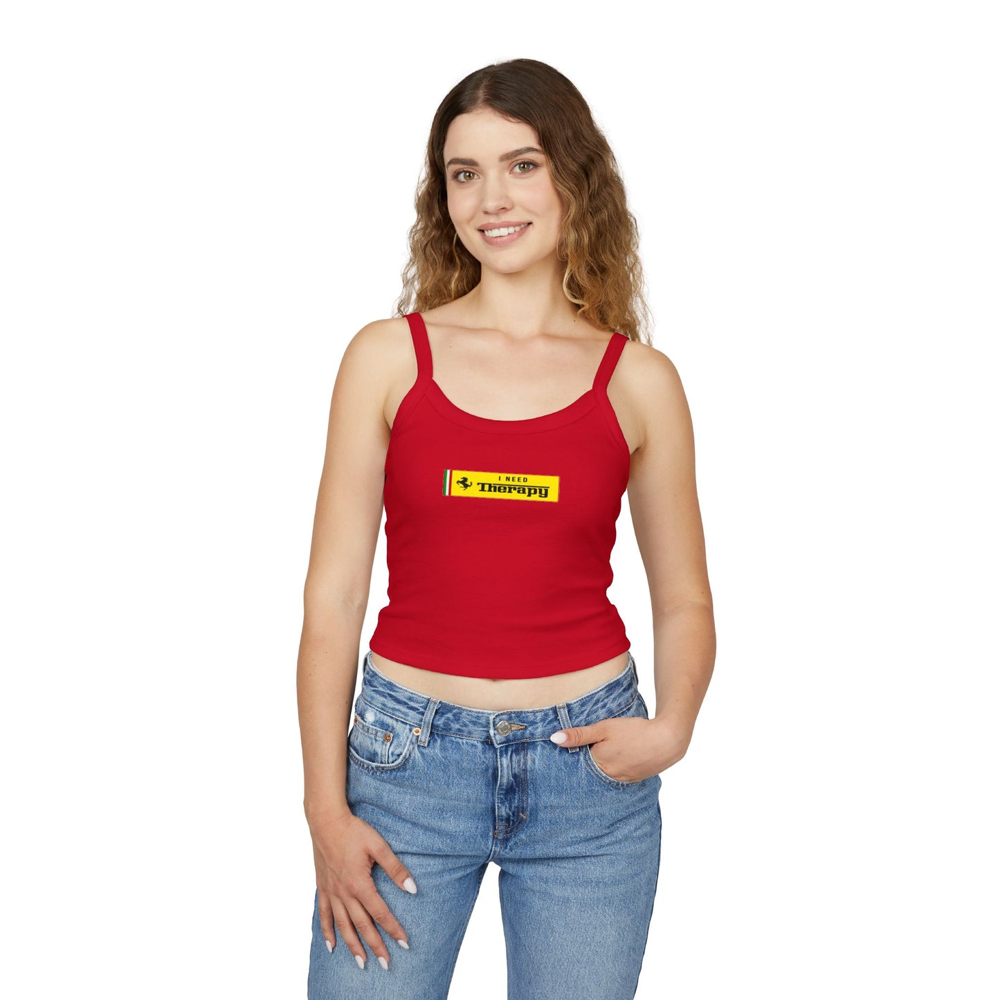 I Need Therapy Ferrari Crop Top: Lewis Hamilton F1 Fan Tank - Ribbed Racerback