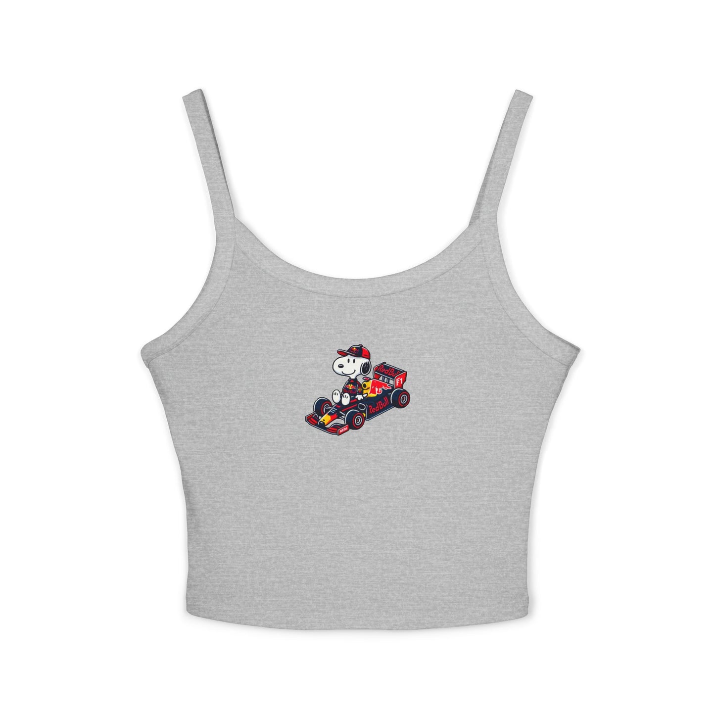 Snoopy Red Bull Racing Crop Top: Max Verstappen F1 Fan Tank - Ribbed Racerback