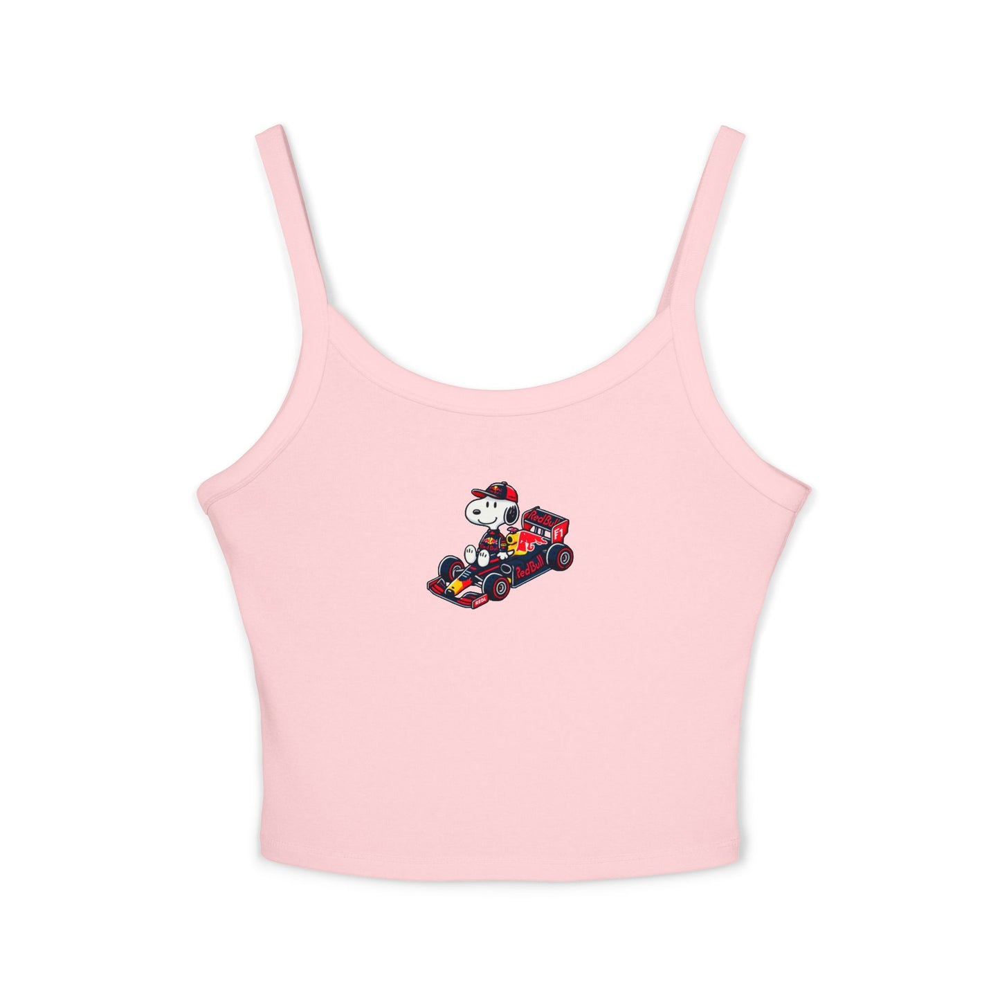 Snoopy Red Bull Racing Crop Top: Max Verstappen F1 Fan Tank - Ribbed Racerback